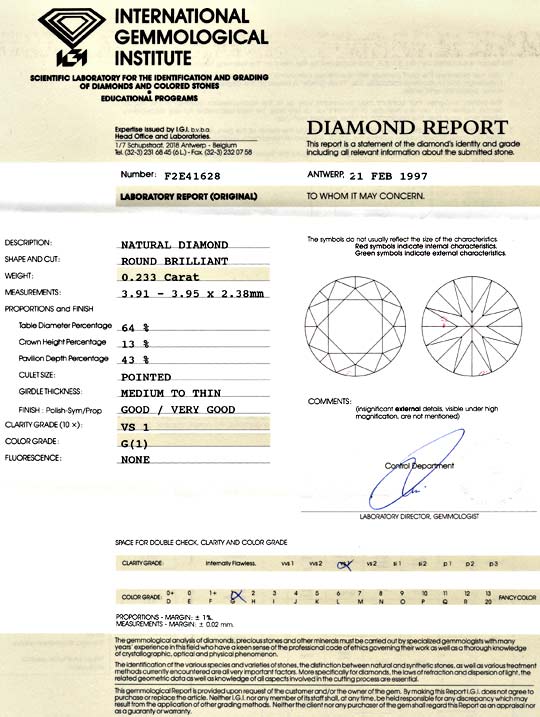 Foto 9 - Diamant 0,233ct Brillant IGI Top Wesselton G VS1, D5118
