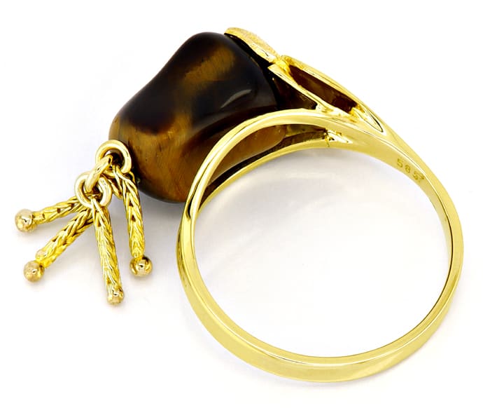 Foto 3 - Designer-Ring mit Tigerauge in 14K Gelbgold, R1312
