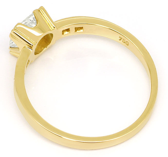 Foto 3 - Brillant-Ring mit Einkaräter und Diamanten Schiene 18K, S9132