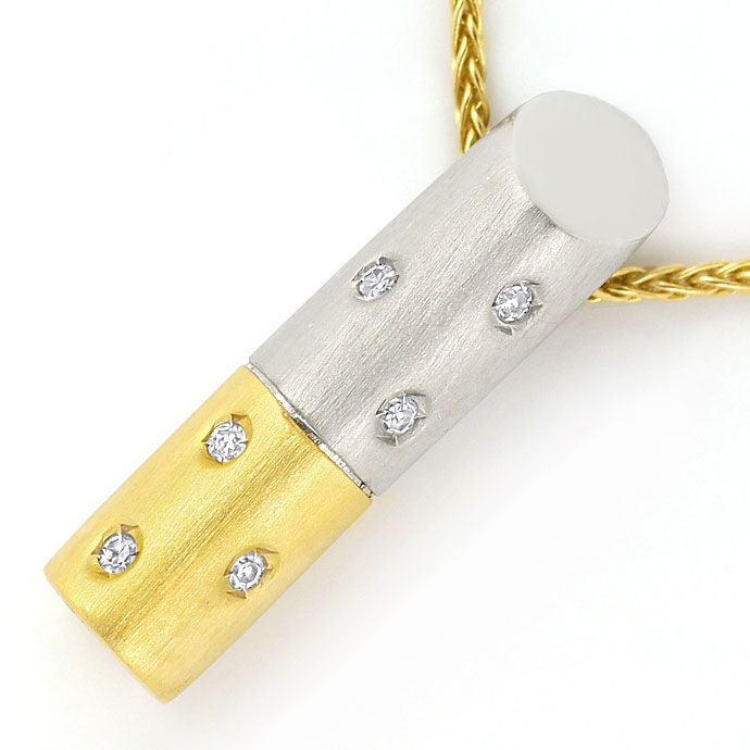 Foto 2 - Diamantenkollier mit 6 Diamanten 14K Gelbgold-Weißgold, S9650